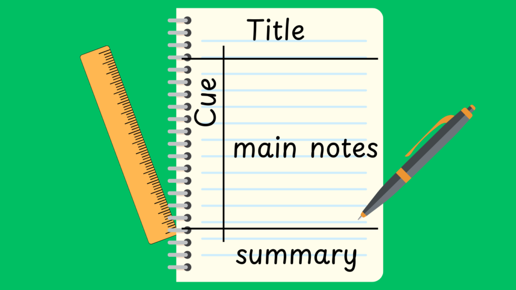 cornell note taking method illustration