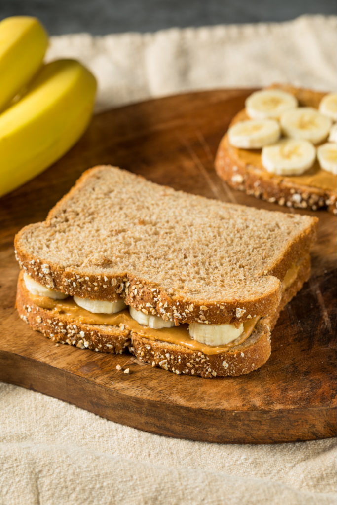 Peanut butter banana rice cakes