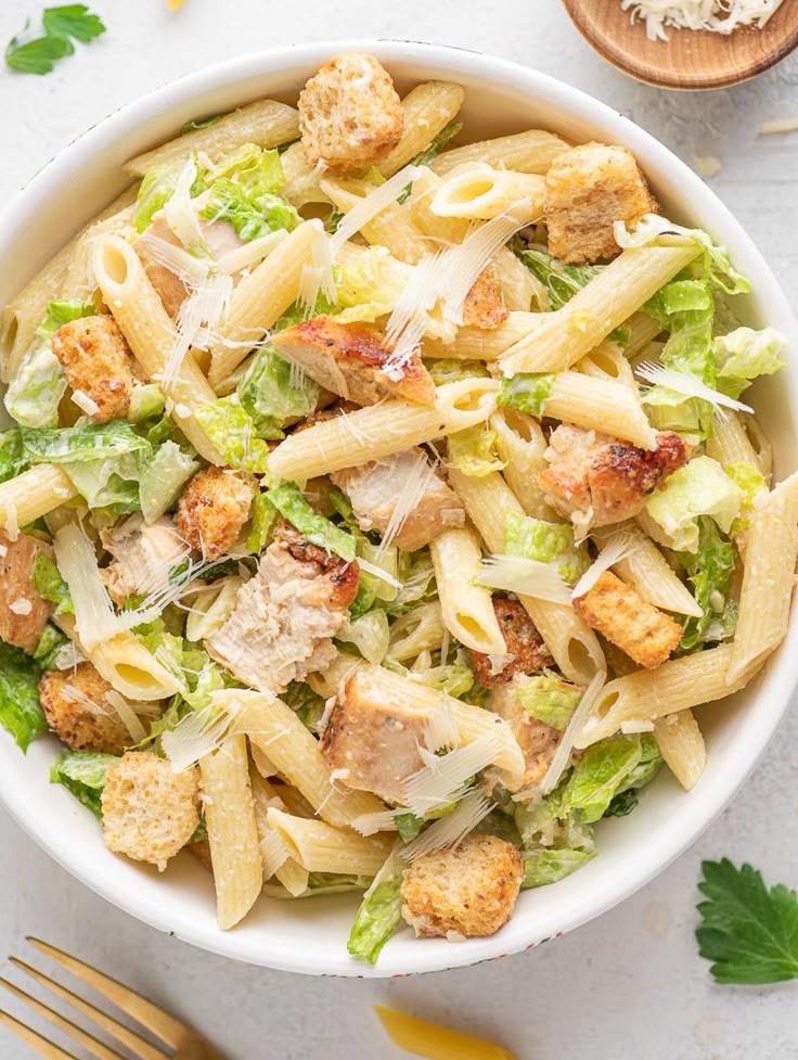Chicken Caesar pasta salad