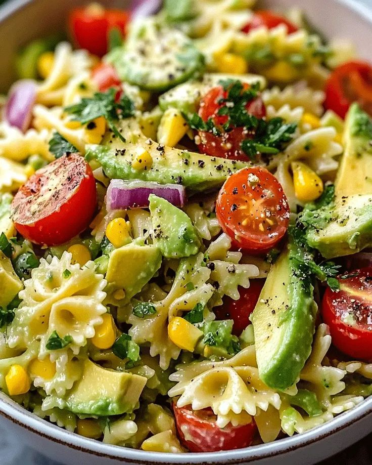 Creamy avocado pasta salad recipes