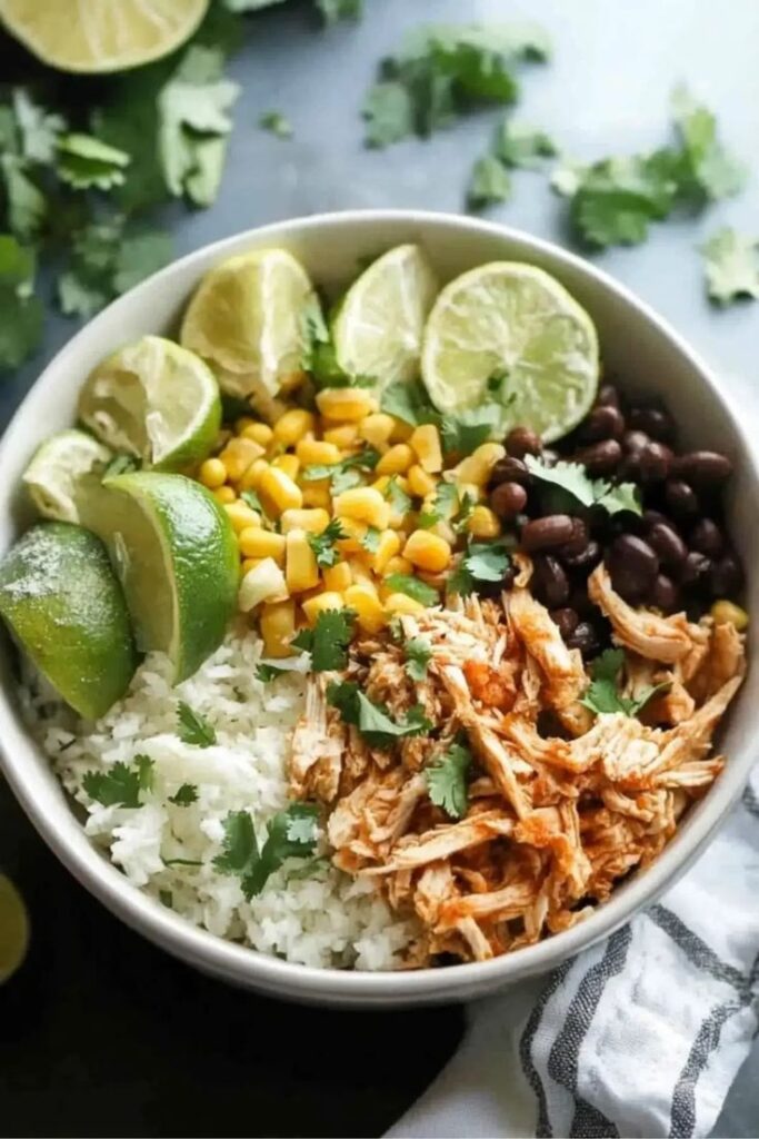 Slow cooker chicken burrito bowl