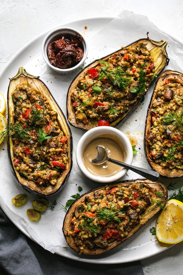 Vegan stuffed eggplant