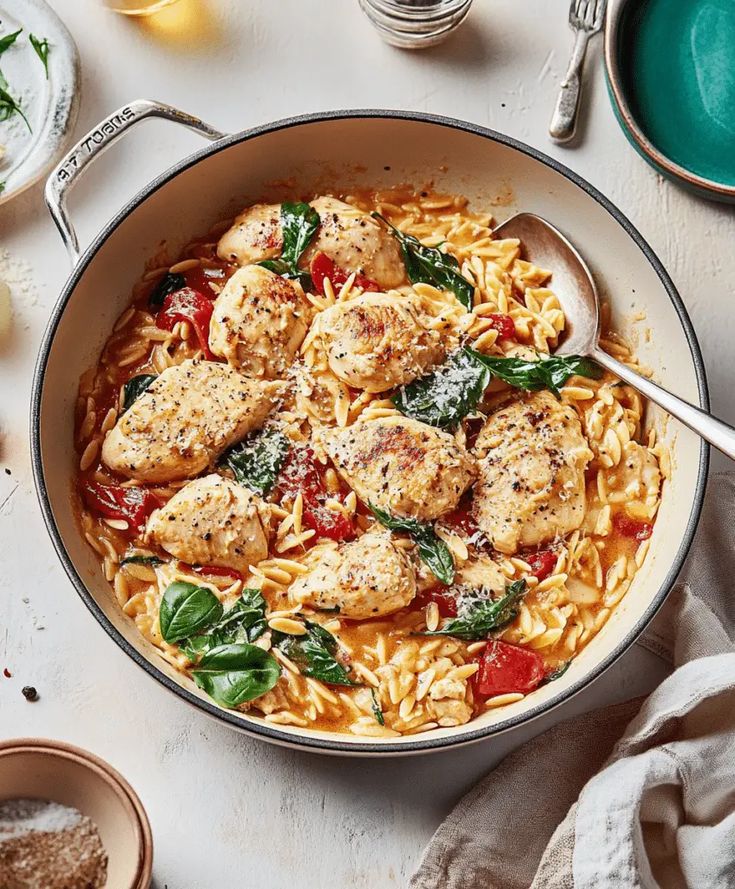 One pan marry me chicken with orzo