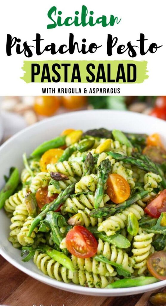 Pistachio pesto pasta salad 