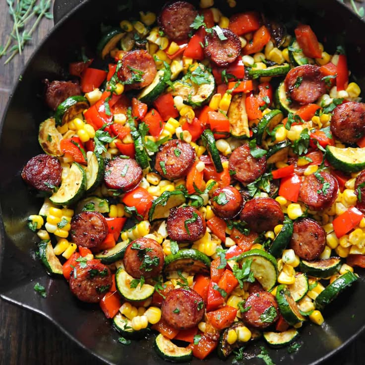 Sausage and veggies skillet
