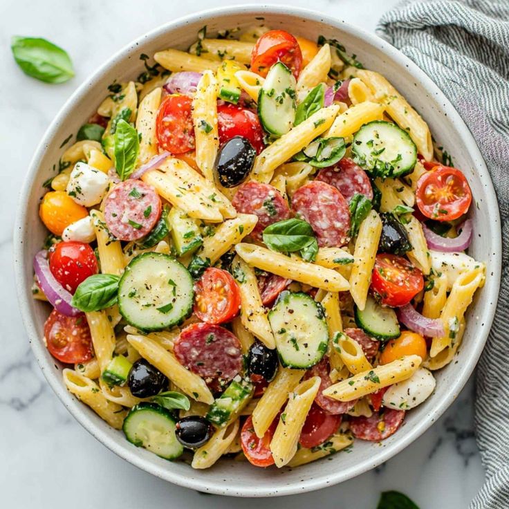 Summer veggie pasta salad